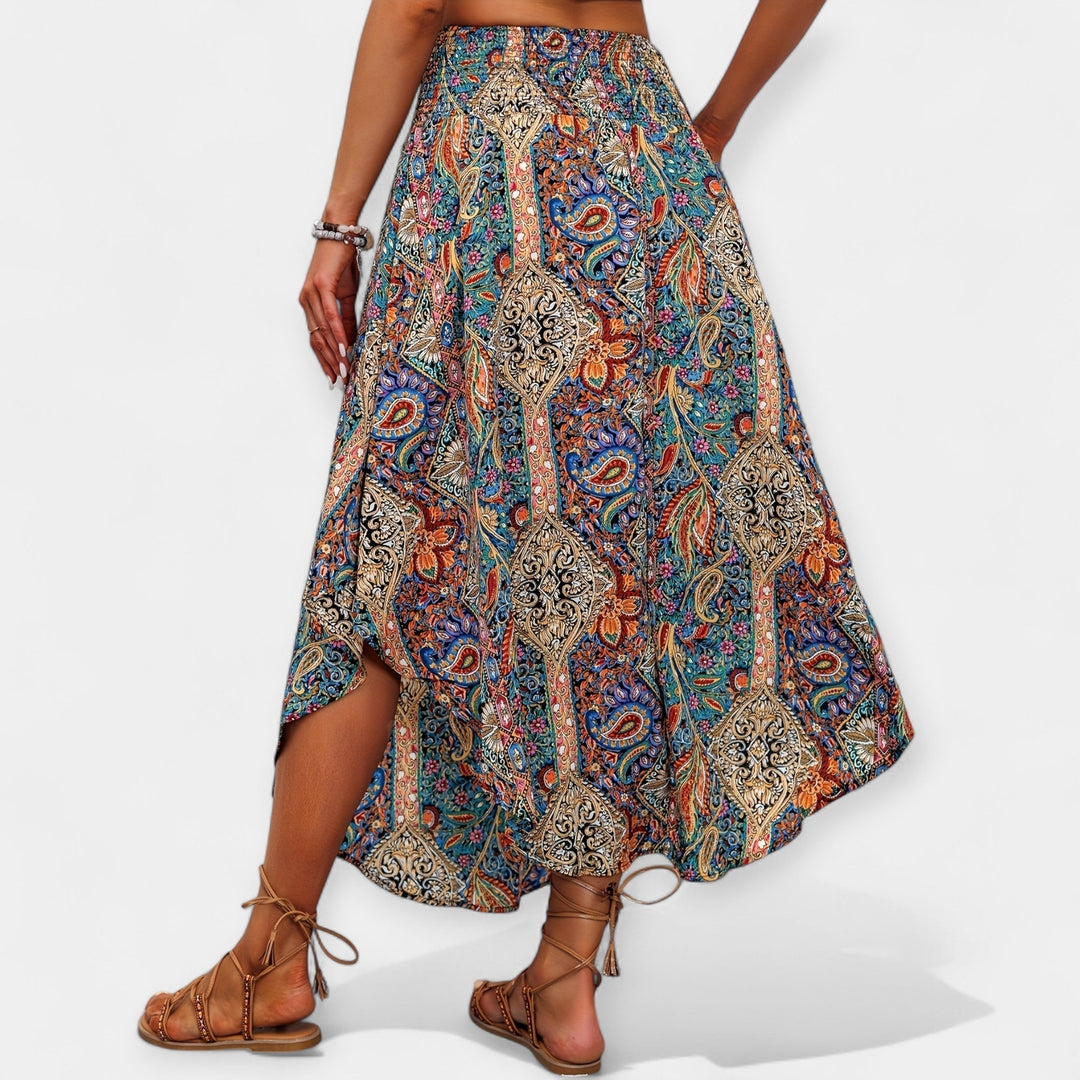 Saia Bloemen Midi met Hoge Taille