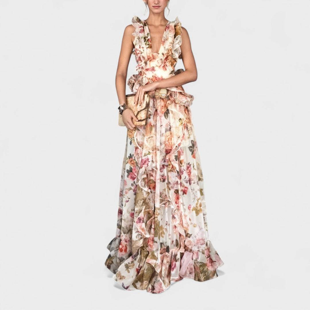 Isabela - Lange jurk met ruffles