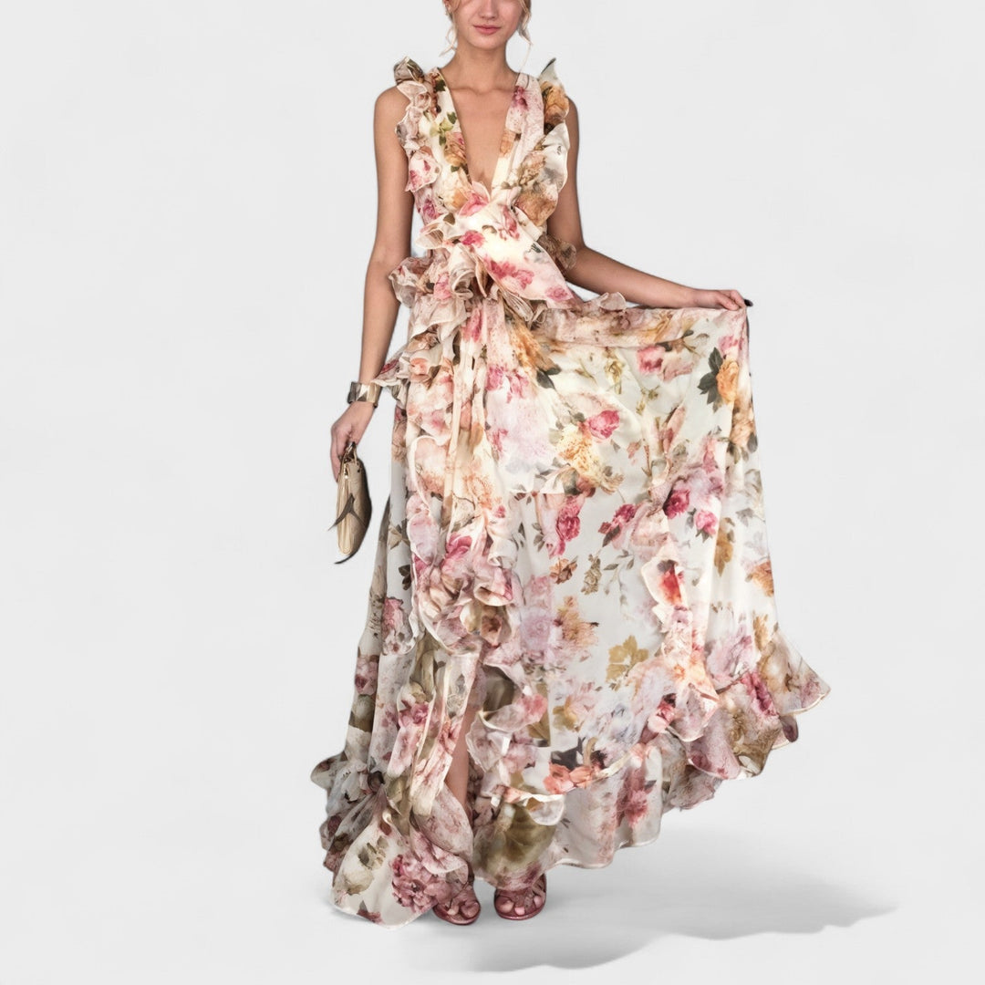 Isabela - Lange jurk met ruffles