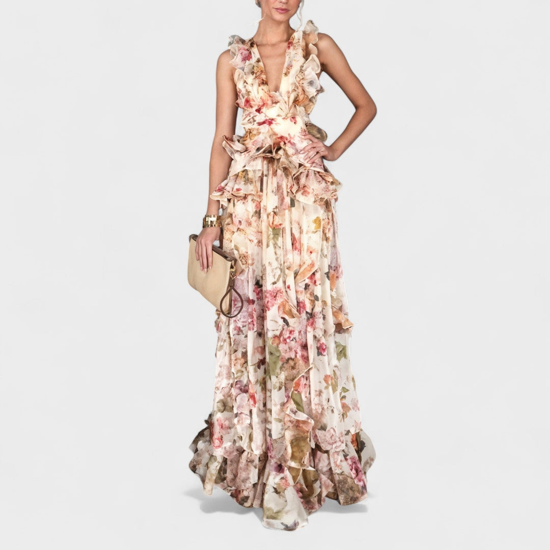 Isabela - Lange jurk met ruffles
