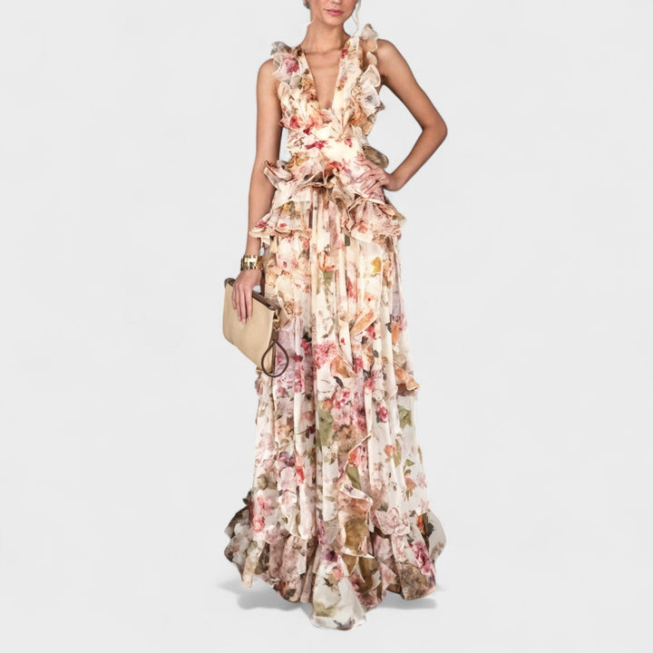 Isabela - Lange jurk met ruffles