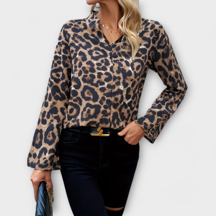Catarina - Casual blouse met luipaardprint