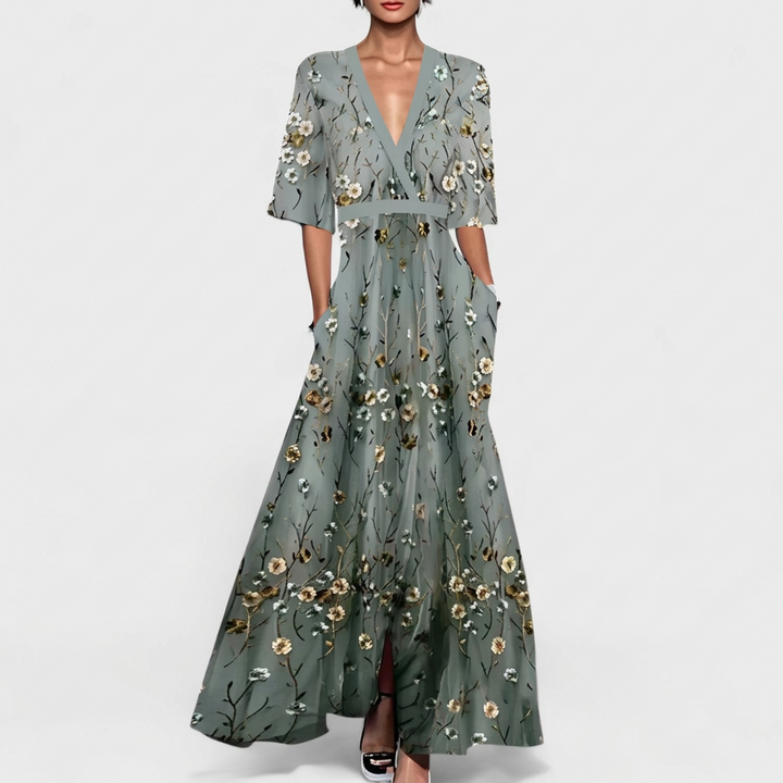 Rute - Elegante maxi jurk met bloemenprint