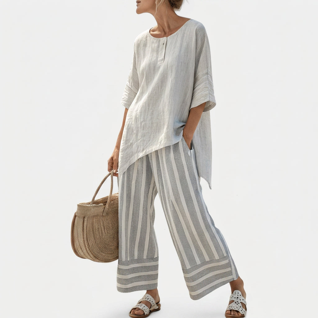 Clarisse - Asymmetrische Blouse Set