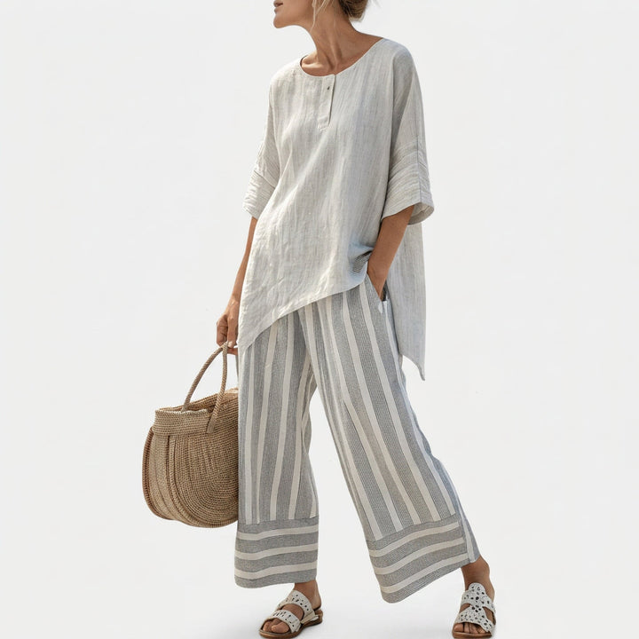 Clarisse - Asymmetrische Blouse Set