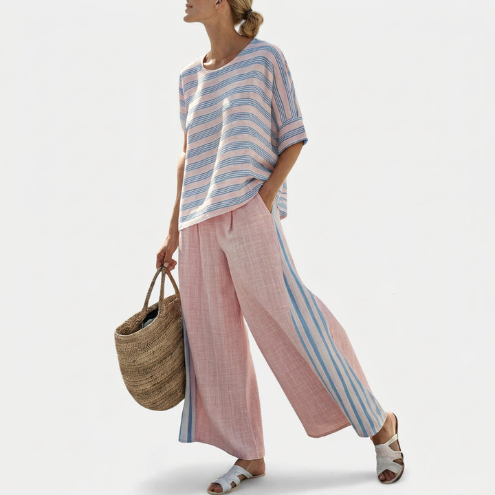 Cecília - Set van Bamboe Linnen Roze
