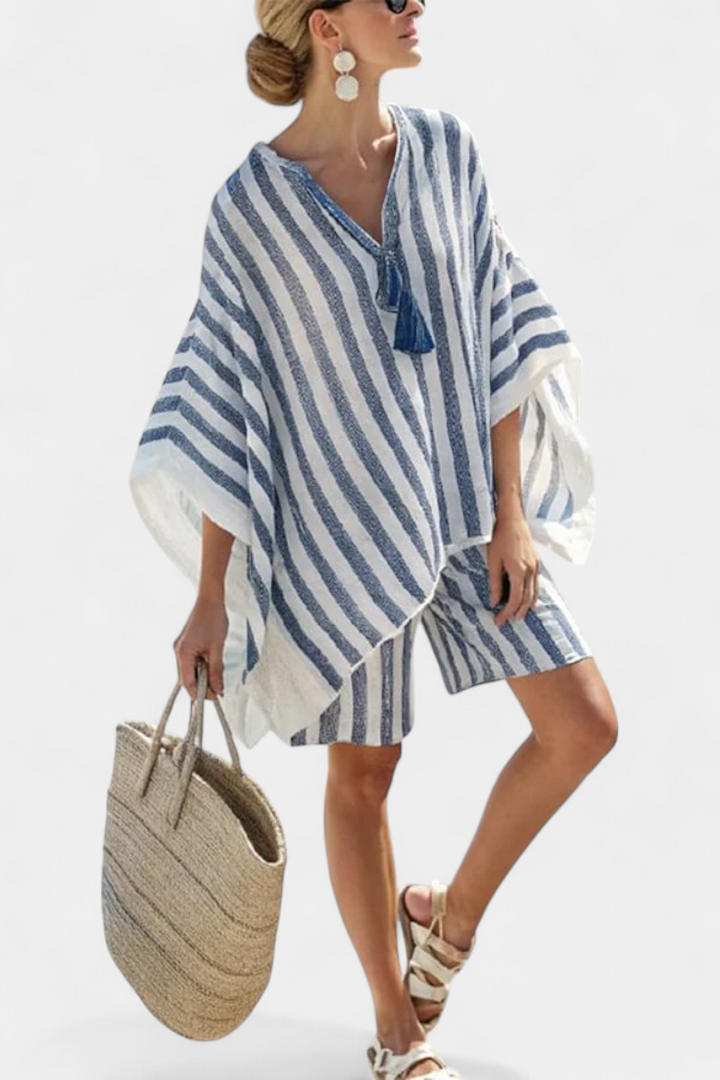 Salomé - Gestreept Set met Blouse en Shorts