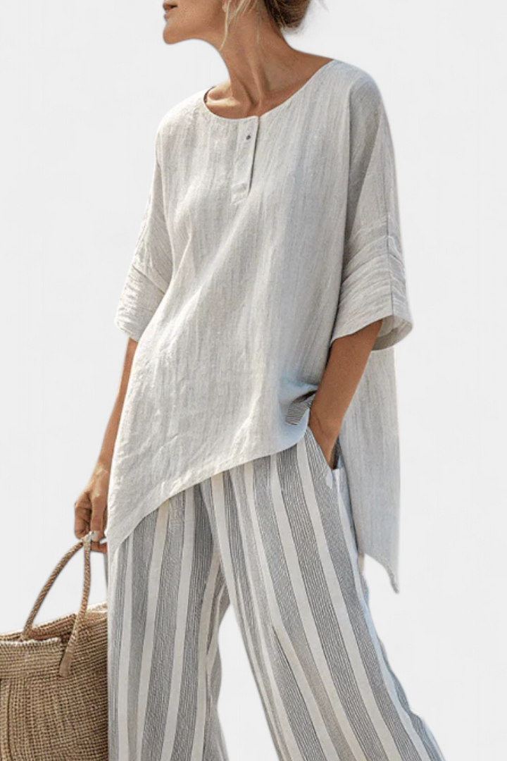 Clarisse - Asymmetrische Blouse Set