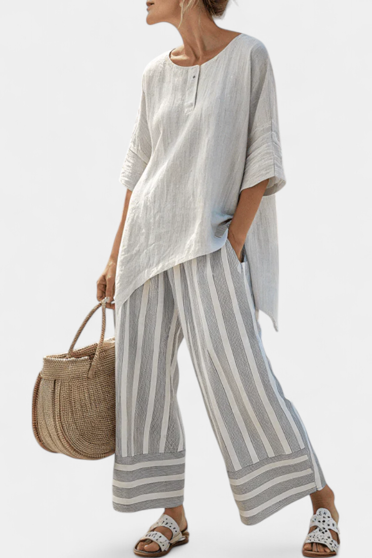 Clarisse - Asymmetrische Blouse Set