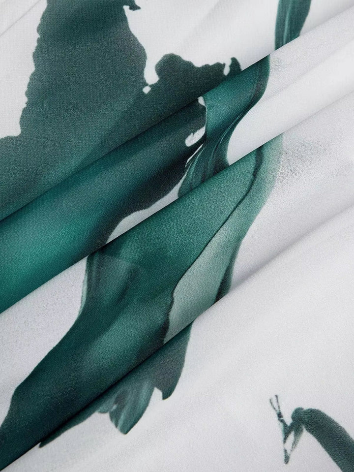Vanessa - Lange Jurk Aquarelprint