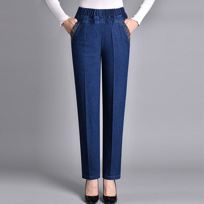 Sommerfeld | Damesjeans met elastische tailleband en zijzakken