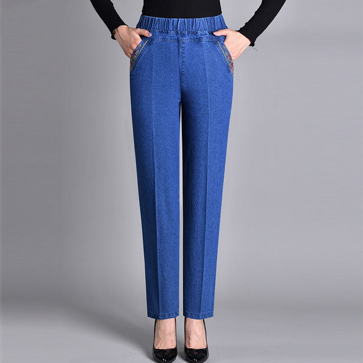 Sommerfeld | Damesjeans met elastische tailleband en zijzakken