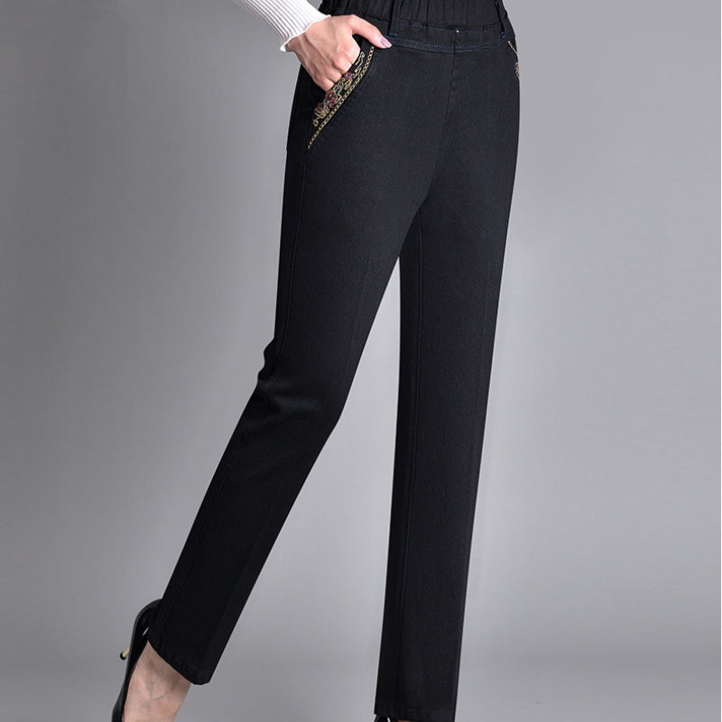 Sommerfeld | Damesjeans met elastische tailleband en zijzakken