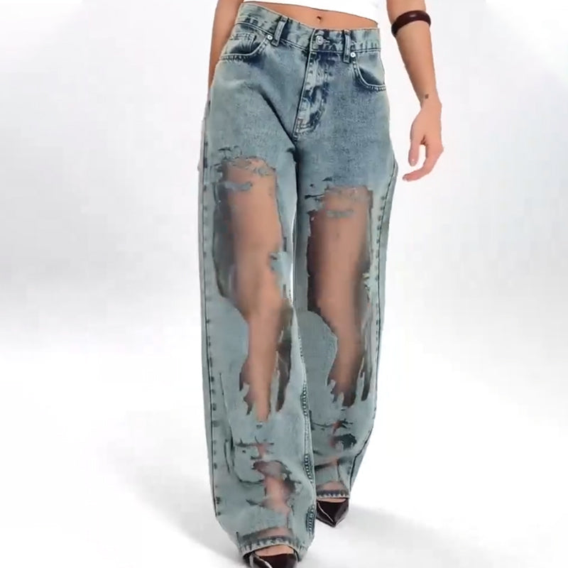 Sommerfeld | JEANS MET VINTAGE MESH PATCHWORK PRINT