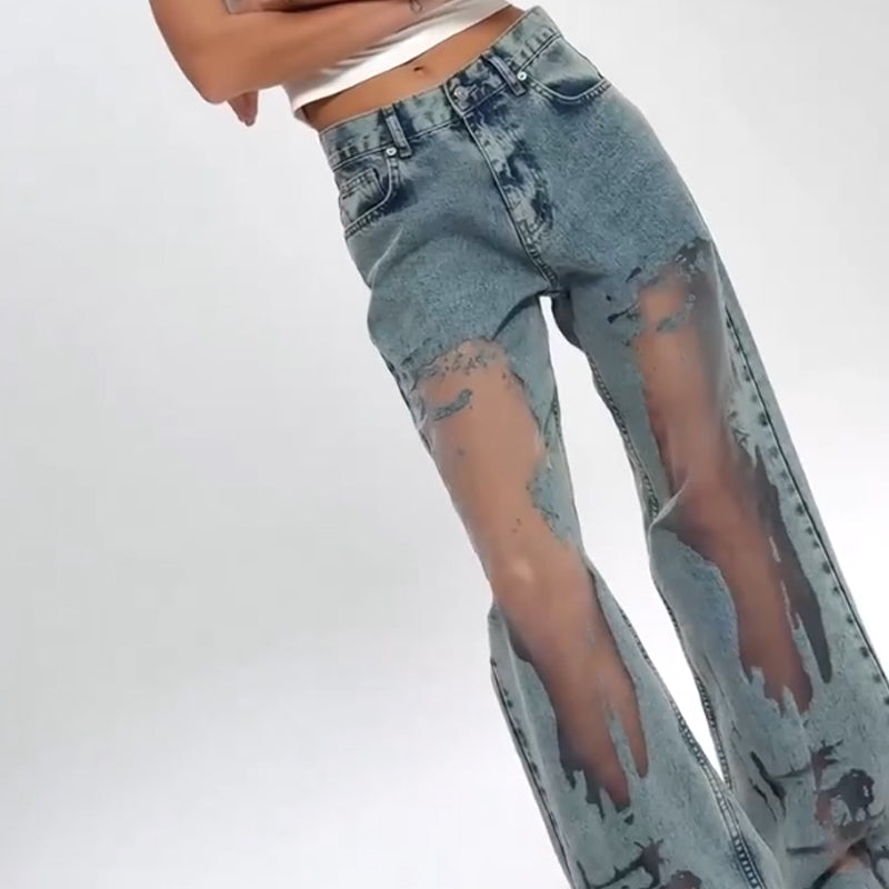 Sommerfeld | JEANS MET VINTAGE MESH PATCHWORK PRINT