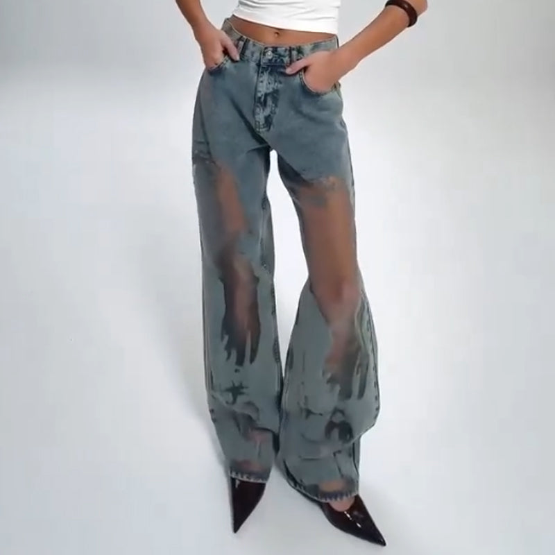 Sommerfeld | JEANS MET VINTAGE MESH PATCHWORK PRINT