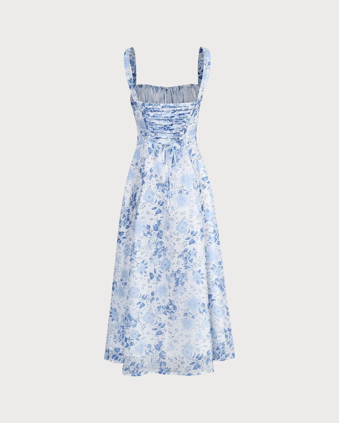 Renata - Midi Jurk Blauwe Bloemen