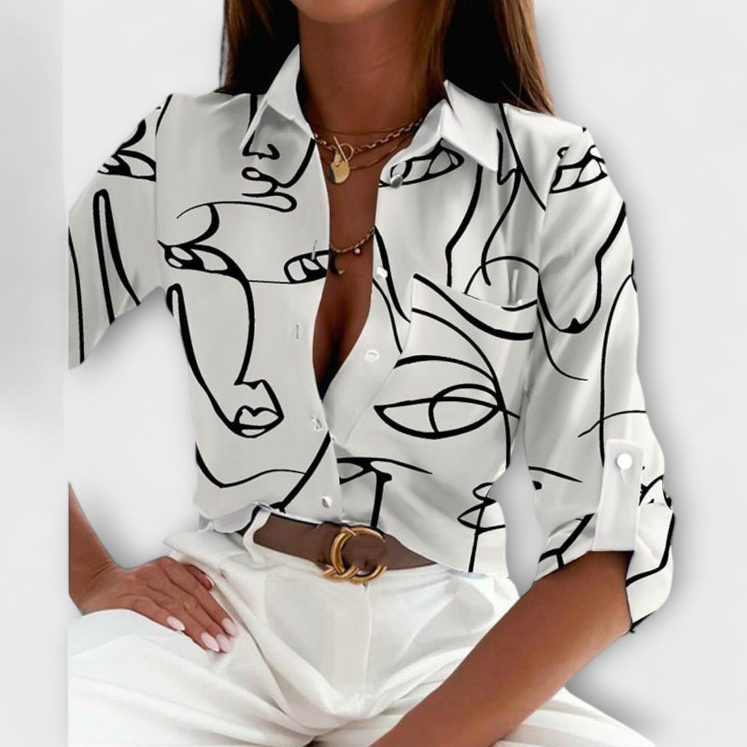 Romina - Klassieke blouse met kraag