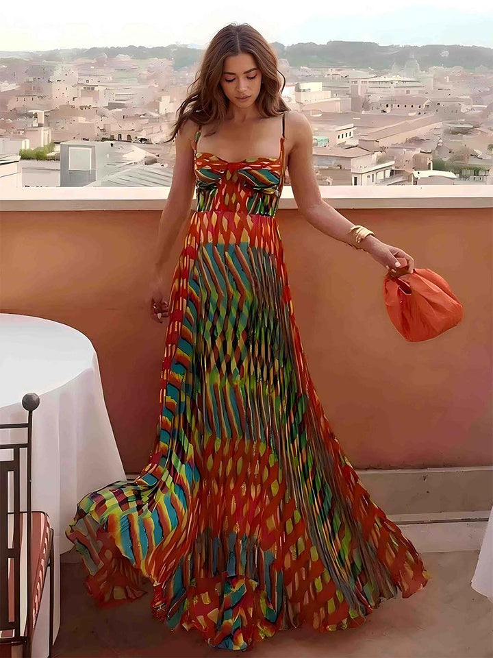 Aria - Maxi Jurk Abstracte Print